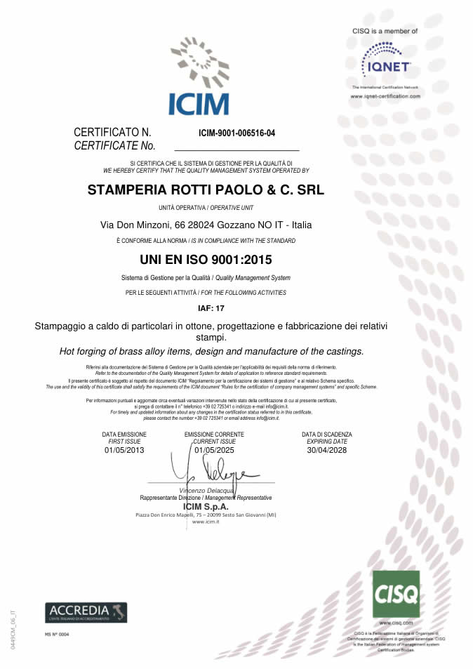 certificato uni en iso